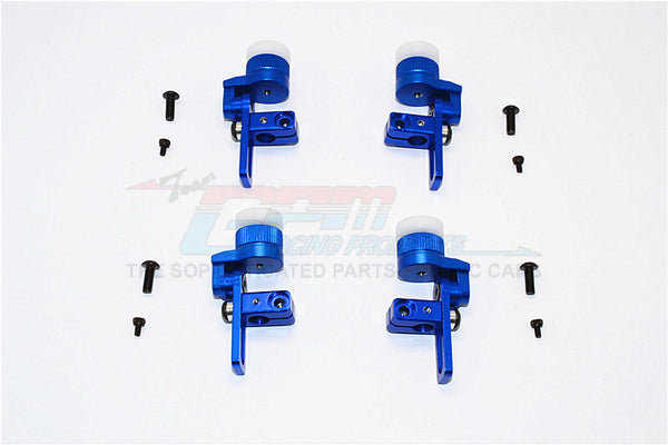 Tamiya TA02T Aluminum Front & Rear Body Post Mount With 12mm Magnet - 4Pcs Set Blue