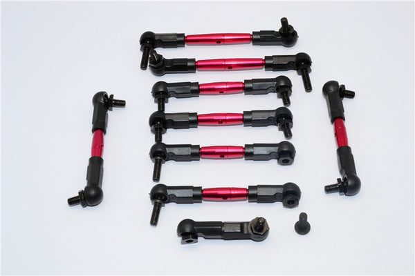 Tamiya TB04 Aluminum Steering & Push Rods - 9 Pcs Set Red