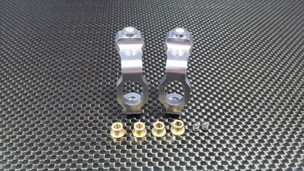 Team Associated TC3 Aluminum Front Bushing C-Hub Set - 1Pr Gray Silver