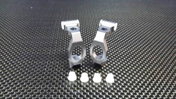 Team Associated TC4 Aluminum Front C-Hub Without Bearing (0 Degree) With Delrin Collars - 1Pr Set Gray Silver