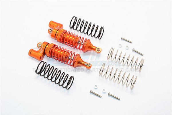 Traxxas Telluride 4X4 & Slash 4X4 Aluminum Front Adjustable L-Shape Damper (86mm) With 1.3mm & 1.7mm Coil Spare Springs - 1Pr Set Orange