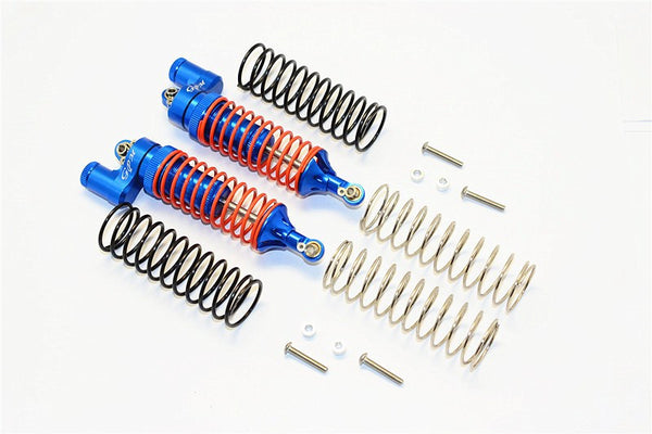 Traxxas Telluride 4X4 & Slash 4X4 Aluminum Rear Adjustable L-Shape Damper (95mm) With 1.3mm & 1.7mm Coil Spare Springs - 1Pr Set Blue