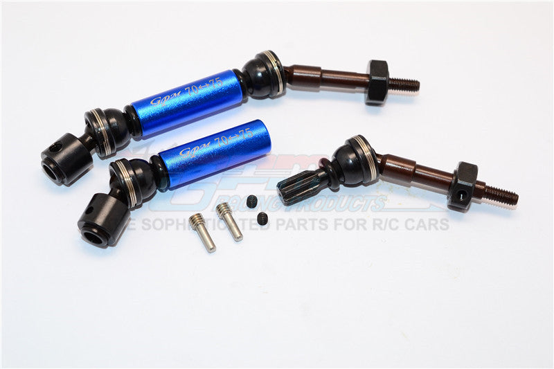 Traxxas Telluride 4X4 / Deegan 38 Fiesta ST Rally Steel+Aluminum Rear CVD Drive Shaft With 12mmx6mm Wheel Hex - 1Pr Set Blue
