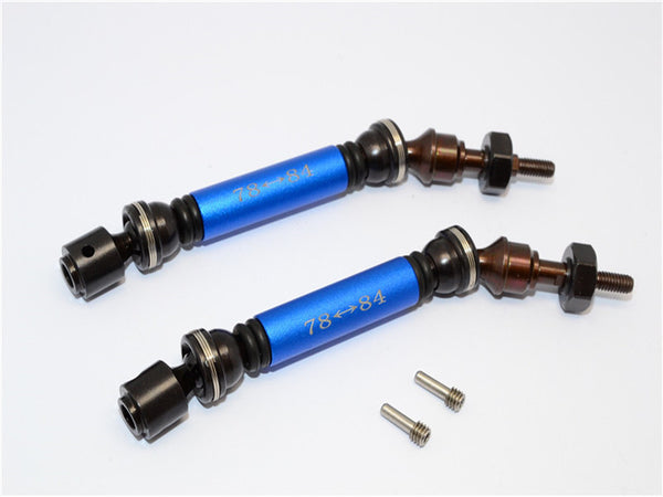 Traxxas Telluride 4X4 / Deegan 38 Fiesta ST Rally Steel+Aluminum Front CVD Drive Shaft With 12mmx6mm Wheel Hex - 1Pr Set Blue