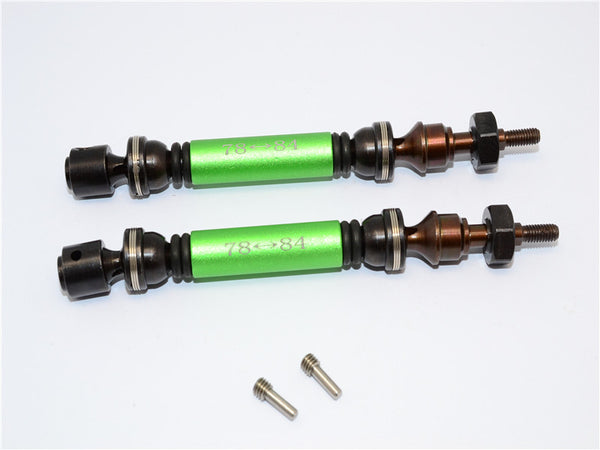 Traxxas Telluride 4X4 / Deegan 38 Fiesta ST Rally Steel+Aluminum Front CVD Drive Shaft With 12mmx6mm Wheel Hex - 1Pr Set Green