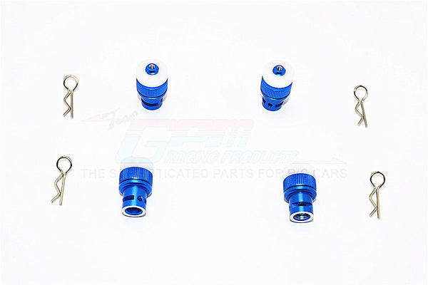 Traxxas Telluride 4X4 Aluminum Front & Rear Magnet Body Post - 1 Set Blue