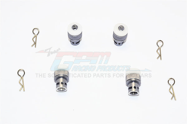 Traxxas Telluride 4X4 Aluminum Front & Rear Magnet Body Post - 1 Set Gray Silver