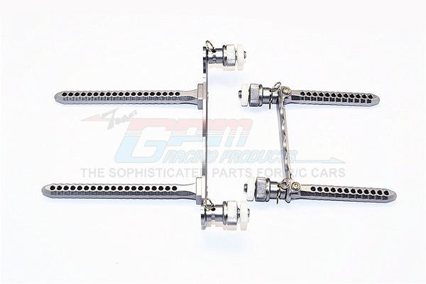 Traxxas Telluride 4X4 Aluminum Front & Rear Body Post Mount With Magnet Post - 1 Set Gray Silver