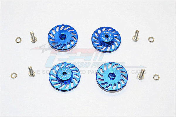 Traxxas LaTrax Teton & LaTrax SST Aluminum Wheel Hex Adapter +2mm With Brake Disk - 4Pcs Set Blue