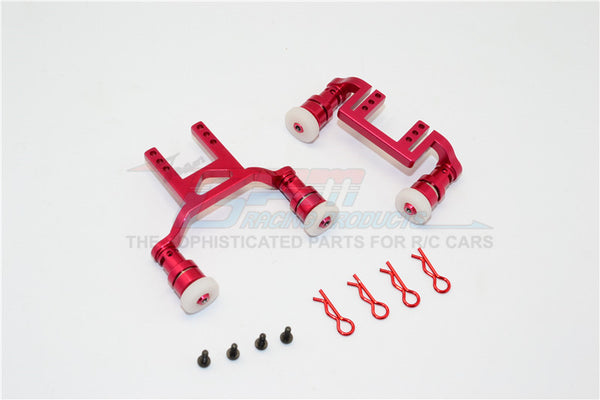Traxxas LaTrax Teton Aluminum Front+Rear Body Mount & Magnet Post - 1 Set Red