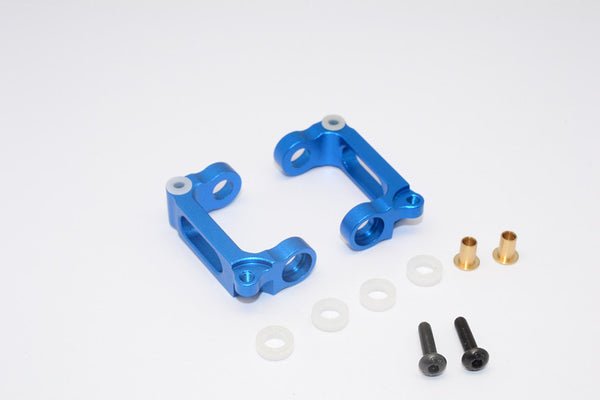 Tamiya TL01 / M03 / Wild Dagger Aluminum Bearing C-Hub (Exclude Bearing) With Collars & Screws - 1Pr Set Blue