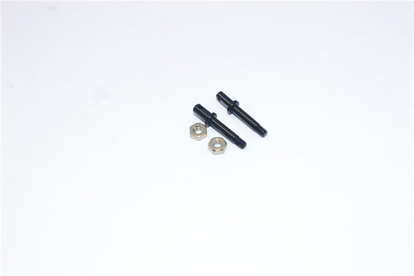 Team Losi Micro T Aluminum Front Wheel Shaft With Lock Nuts - 1Pr Set Black
