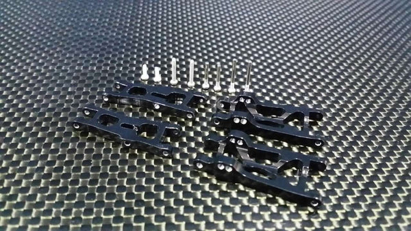 Team Losi Micro T Aluminum Front + Rear Lower Arm With Screws - 2Prs Set Black