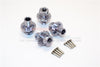 Aluminum Hex Adapters For 1:8 Arrma Nero 6S / Arrma Fazon 6S / Thunder Tiger K-Rock / Team Magic E6 III HX - 4Pcs Set Gray Silver