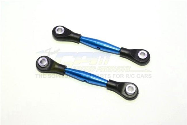 Aluminum 3mm Clockwise And Anticlockwise Turnbuckles With 12.5mm Long Plastic Ends & 5.8X3X6mm Balls (Total Length 59mm-63mm, From Hole To Hole 50mm-54mm) - 1Pr Blue