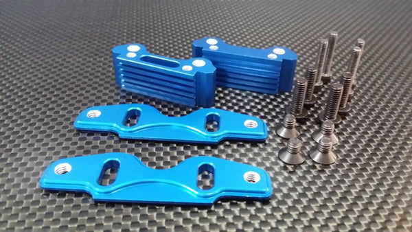 HPI Trophy 4.6 Aluminum Adjustable Engine Mount With Heat Sink Fins - 4Pcs Set Blue
