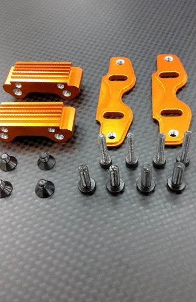 HPI Trophy 4.6 Aluminum Adjustable Engine Mount With Heat Sink Fins - 4Pcs Set Orange