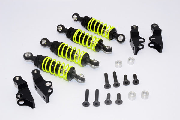 Tamiya Truck Scania R620 Highline Aluminum Rear Adjustable Spring Damper With Mounts & Collars & Screws - 2Prs Set Black