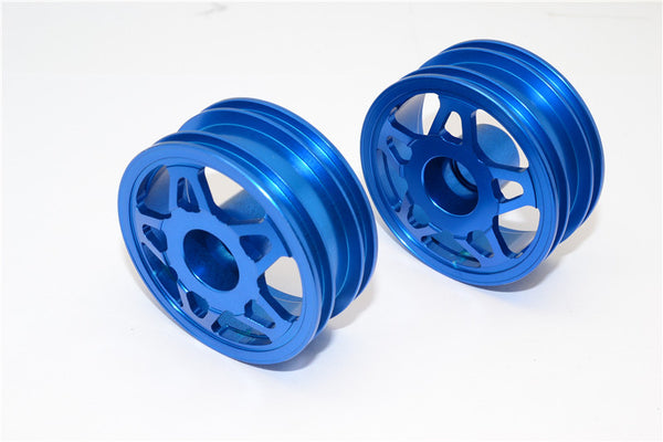 Tamiya Truck Scania R620 Highline Aluminum Front Wheel (5Star) - 1Pr Blue