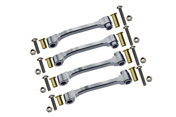 Tamiya 1/14 Truck Aluminum Radius Arm With Collars & Lock Nuts & Screws - 2Prs Set Silver