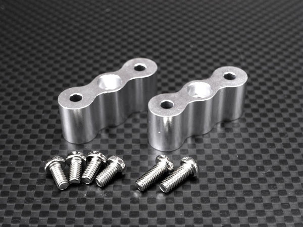 Tamiya 1/14 Truck (1850L) Aluminum Lower Panel Mount With Screws (#S2) - 1Pr Set Silver