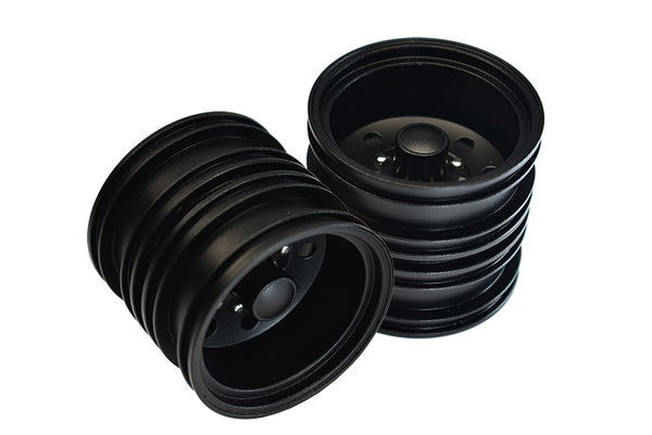 Tamiya 1/14 Truck Aluminum Rear Wheel 9-Hole Design - 1Pr Set Black