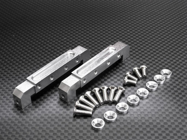 Tamiya 1/14 Truck Aluminum Servo Mount With Collars & Screws - 1Pr Set Silver