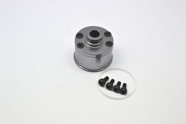 Traxxas Revo Aluminum Front/Rear Differential Casing With Screws, Shims & Hex Wrench - 2 Pcs Set Gray Silver