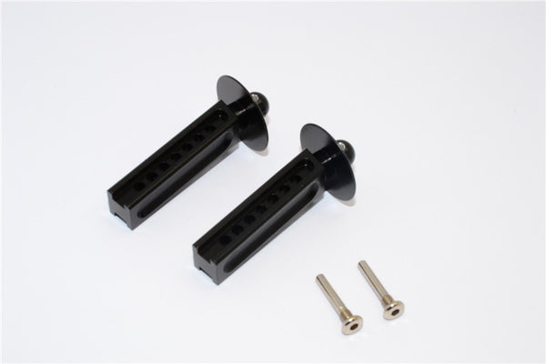 Traxxas Revo, Revo 3.3 Aluminum Front Body Posts With Screws - 1Pr Set Black