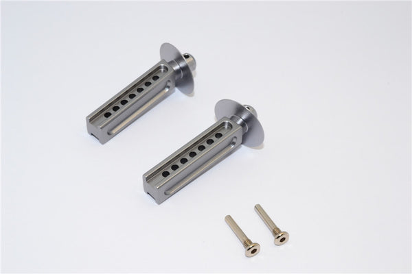 Traxxas Revo, Revo 3.3 Aluminum Front Body Posts With Screws - 1Pr Set Gray Silver