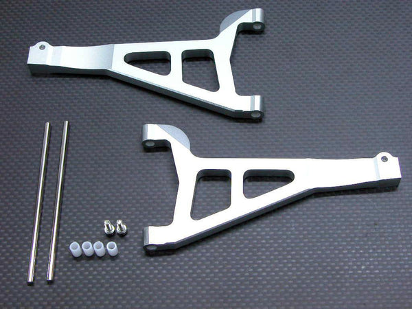 Traxxas Revo, Revo 3.3, E-Revo Aluminum Front Upper Arm (Sandwich Design With Screws+Pins+Delrin Collars) - 1Pr Set Silver