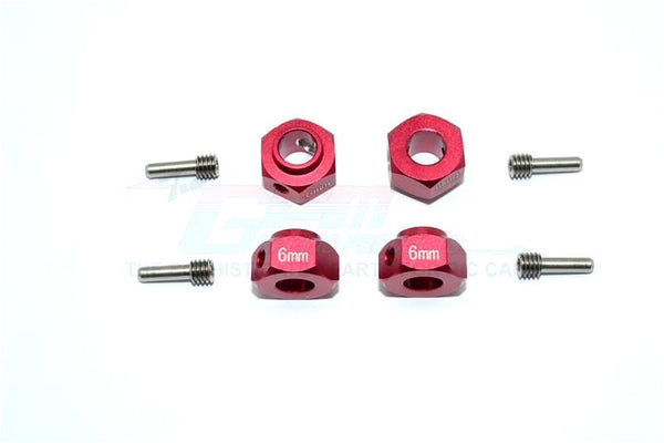 Traxxas TRX-4 Trail Defender Crawler Aluminum Wheel Hex Adapters - 4Pcs Set Red