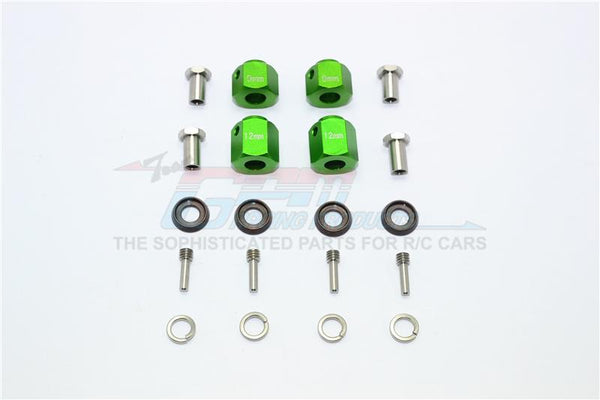Traxxas TRX-4 Trail Defender Crawler Aluminum Hex Adapters 9mm & 12mm Thick - 20Pcs Set Green