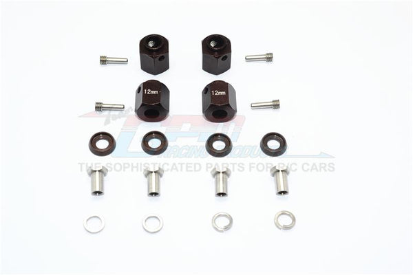 Traxxas TRX-4 Trail Defender Crawler Aluminum Wheel Hex Adapters 12mm - 4Pcs Set Brown
