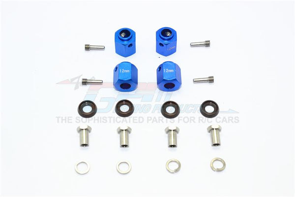 Traxxas TRX-4 Trail Defender Crawler Aluminum Wheel Hex Adapters 12mm - 4Pcs Set Blue