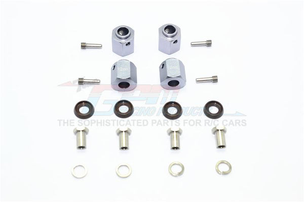 Traxxas TRX-4 Trail Defender Crawler Aluminum Wheel Hex Adapters 12mm - 4Pcs Set Gray Silver
