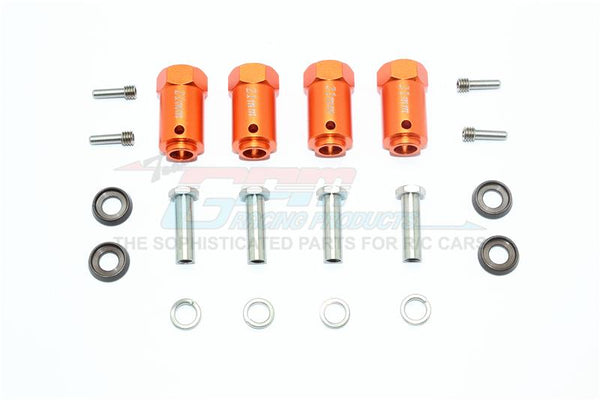 Traxxas TRX-4 Trail Defender Crawler Aluminum Wheel Hex Adapters 21mm - 4Pc Set Orange
