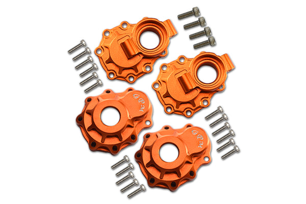 Traxxas TRX-4 Trail Defender Crawler / TRX-6 Mercedes-Benz G63 Aluminum Rear Knuckle Arm Inner Case With Outer Portal Cover - 1Pr Set Orange