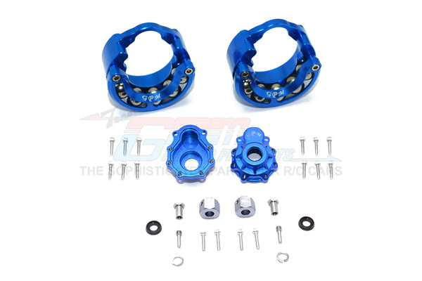 Traxxas TRX-4 Trail Defender Crawler / TRX-6 Mercedes-Benz G63 Aluminum Pendulum Wheel Knuckle Axle Weight + 9mm Hex Adapter With Outer Portal Case - 1Pr Set Blue