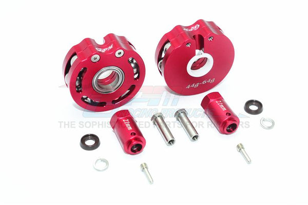 Traxxas TRX-4 Trail Defender Crawler Aluminum Pendulum Wheel Knuckle Axle Weight + 21mm Hex Adapter - 1Pr Set Red