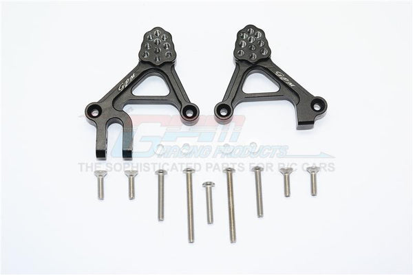 Traxxas TRX-4 Trail Defender Crawler Aluminum Adjustable Front Damper Mount - 1Pr Set Black
