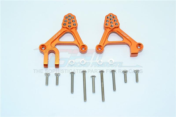 Traxxas TRX-4 Trail Defender Crawler Aluminum Adjustable Front Damper Mount - 1Pr Set Orange