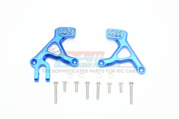 Traxxas TRX-4 Defender / TRX-4 Tactical Unit Aluminum Front Adjustable Shock Tower - 2Pc Set Blue