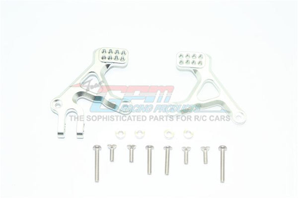 Traxxas TRX-4 Defender / TRX-4 Tactical Unit Aluminum Front Adjustable Shock Tower - 2Pc Set Silver