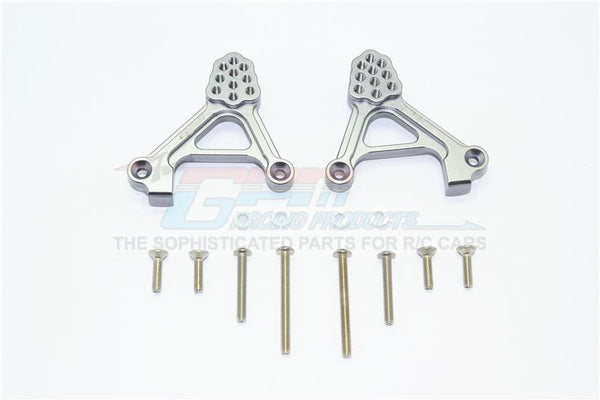 Traxxas TRX-4 Trail Defender Crawler Aluminum Adjustable Rear Damper Mount - 1Pr Set Gray Silver