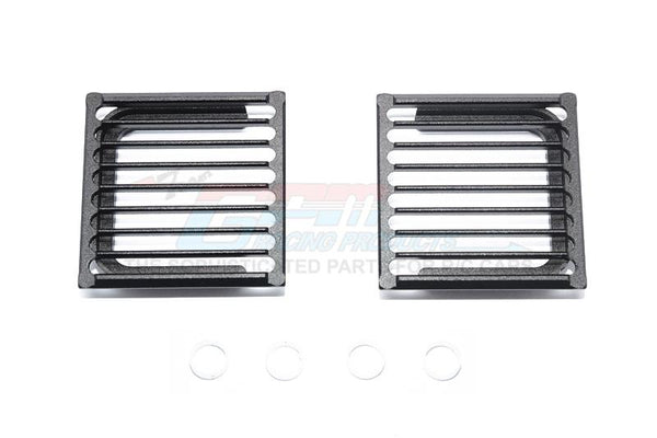 Traxxas TRX-4 Trail Defender Crawler Aluminum Front Headlight Assembly Brush Guard - 2Pc Set Black