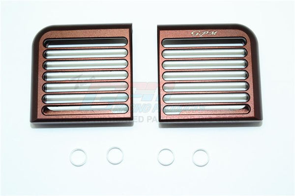 Traxxas TRX-4 Trail Defender Crawler Aluminum Headlight Assembly Rounded Brush Guard - 2Pc Set Brown