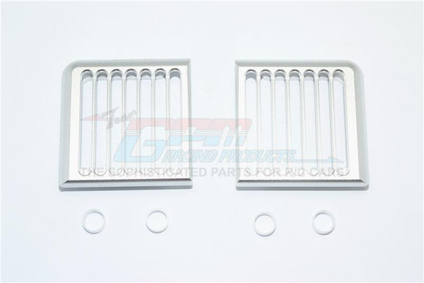 Traxxas TRX-4 Trail Defender Crawler Headlight Assembly Vertical Brush Guard Aluminum - 2Pc Set Silver