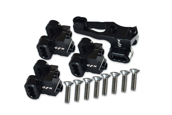 Traxxas TRX-4 Trail Defender Crawler Aluminum Front/Rear Axle Mount Set For Suspension Links - 4Pc Set Black