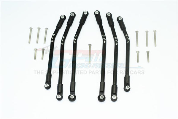 Traxxas TRX-4 Trail Defender Crawler Aluminum Adjustable Suspension Links - 6Pc Set Black